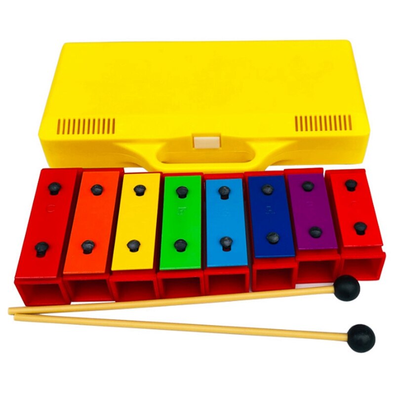 8 Notes Chromatische Xylofoon Glockenspiel Resonator Bells Met Geel Case