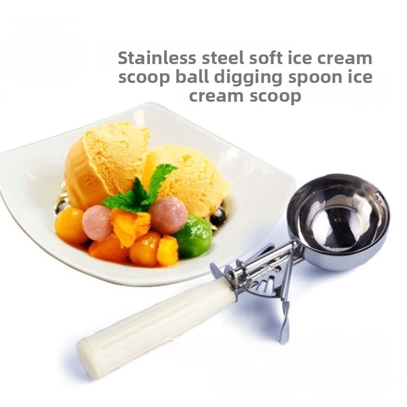 Stainless steel durable ice cream scoop, convenient tool for digging balls, ice cream scoop