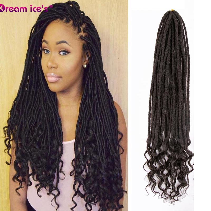 afrikanisch Synthetische Haar Göttin Faux Loks Häkeln Haar Erweiterungen 24 "Lange Faser Leidenschaft 24 wurzeln/Pack Für afro schwarz Frauen
