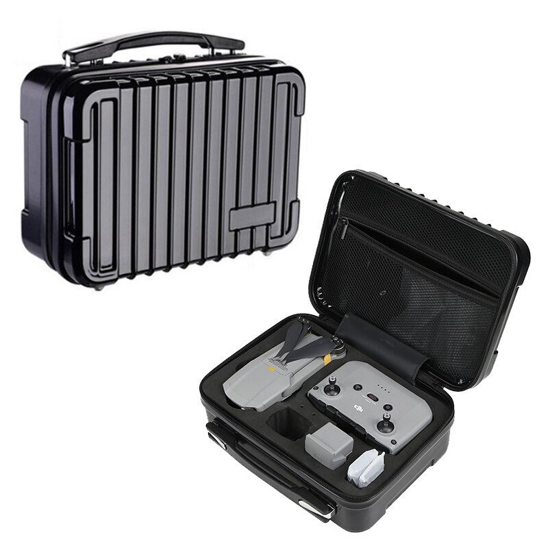 Dji mavic air 2 drone hard shell bærbar rejsetaske bæretaske dele tilbehør vandtæt opbevaringspose stor kapacitet: Sort sag sort