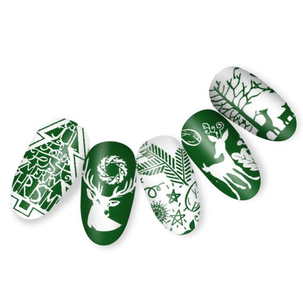 Nail Art Navidad copo de nieve Santa estampado de muñeco de nieve imagen estampado plantilla placa