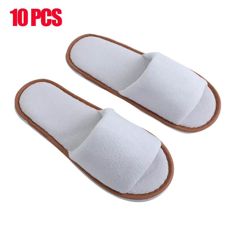 Zapatillas desechables blancas para Hotel y SPA, zapatos de interior transpirables, Unisex, 1/5/10/20 pares: 10Pairs