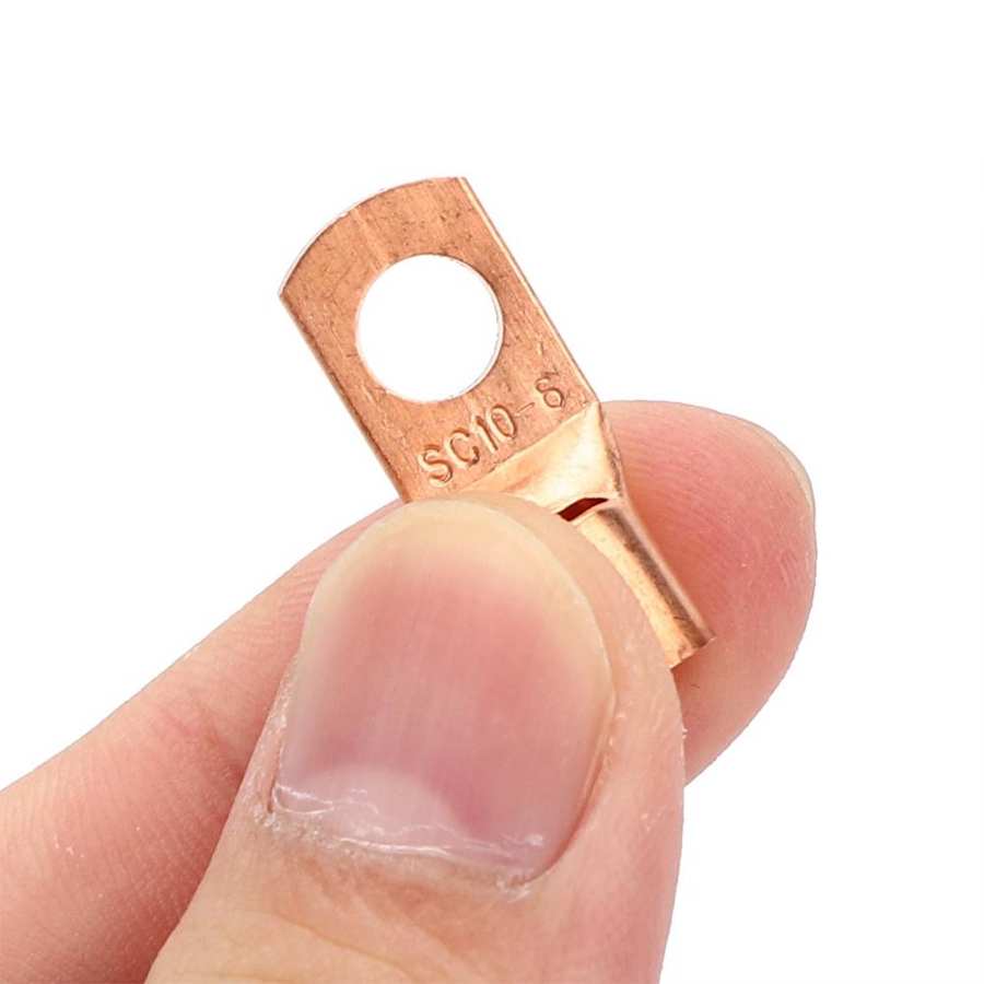 50-piece copper connection terminal high-performance cable lugs Crimp copper connection terminal Packaged Cold-pressed Red