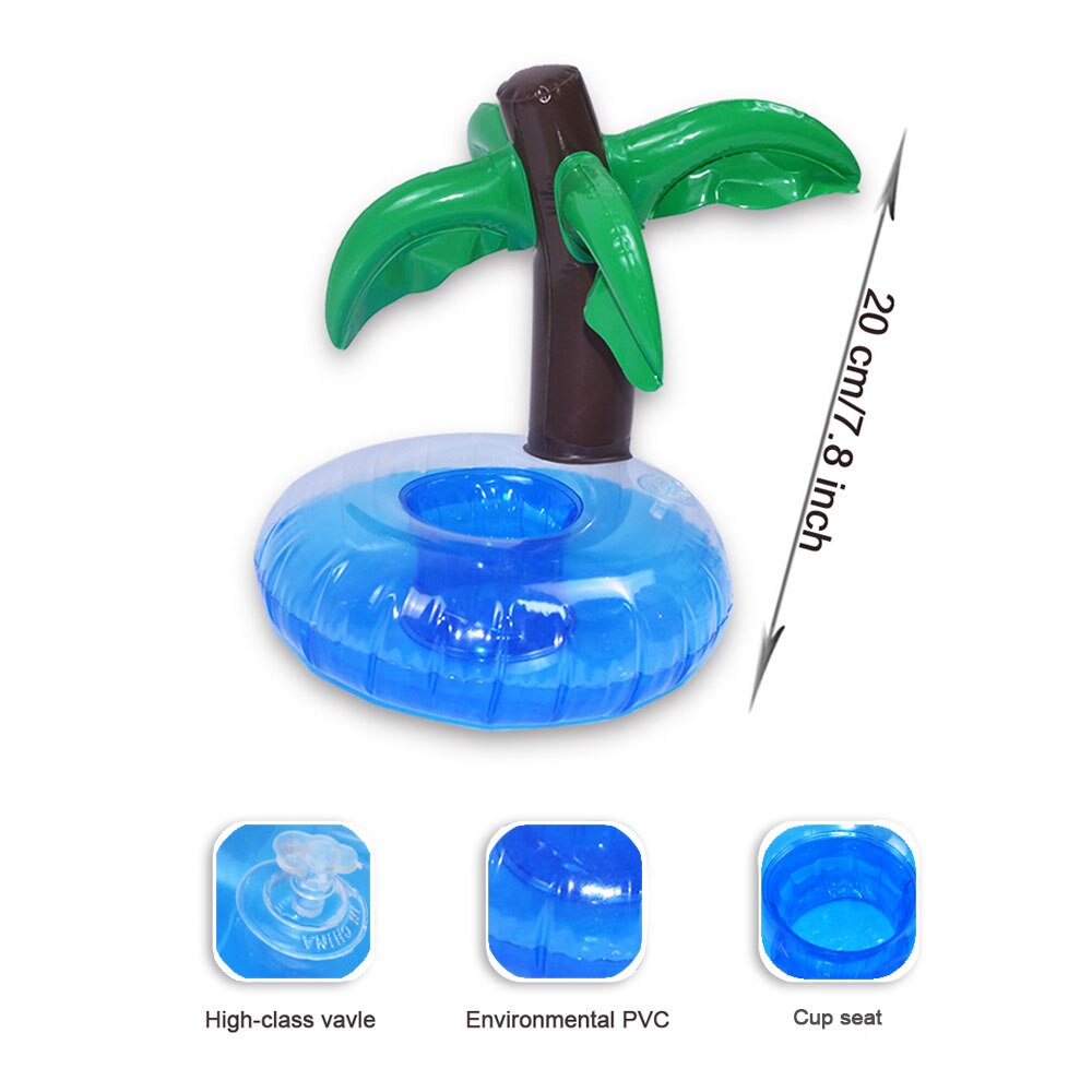 JIAINF pool float 10 teile/los Mini Coconut baum getränke tasse halter aufblasbare PVC schwimmen pool erholung wasser sommer spielzeug