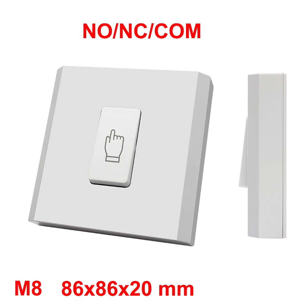 Electric Lock Release Switch NO NC COM Door Access Control System Plastic Exit Button: green