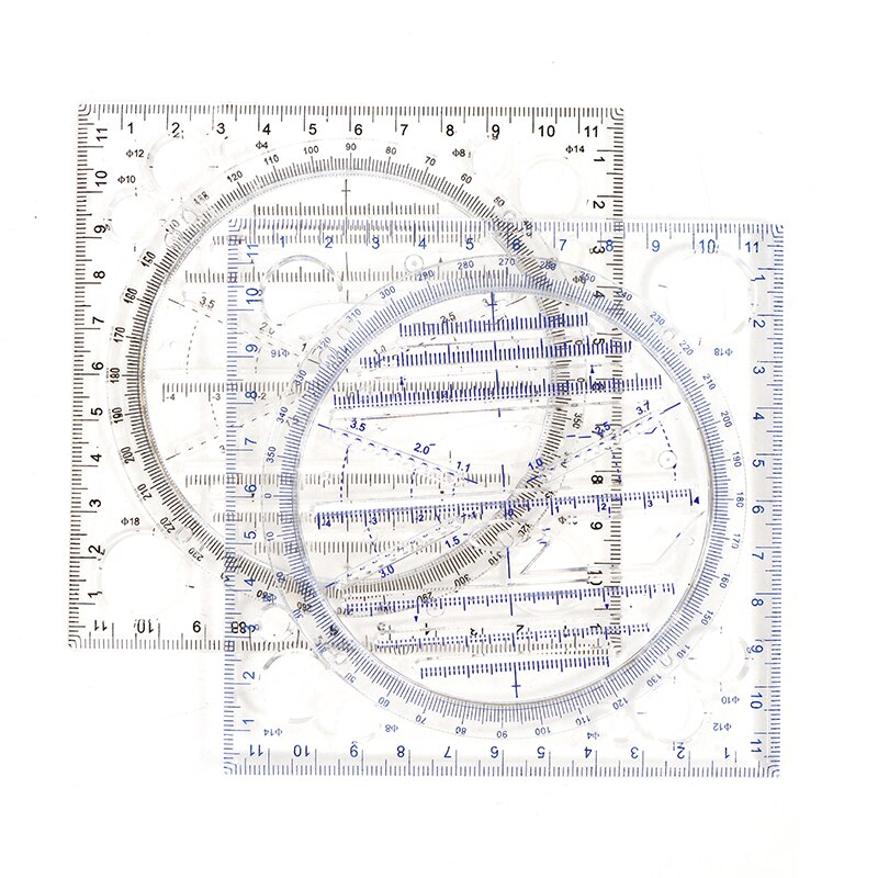 Universal Rotatable Ruler Drawing Circle Oval Drafting Template Art Geometry Measuring Scale Ruler