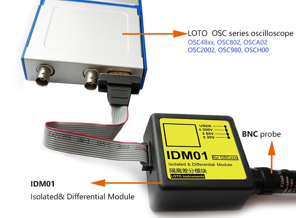 Módulo de aislamiento diferencial de osciloscopio, protección de voltaje, seguro, 800V, IDM01