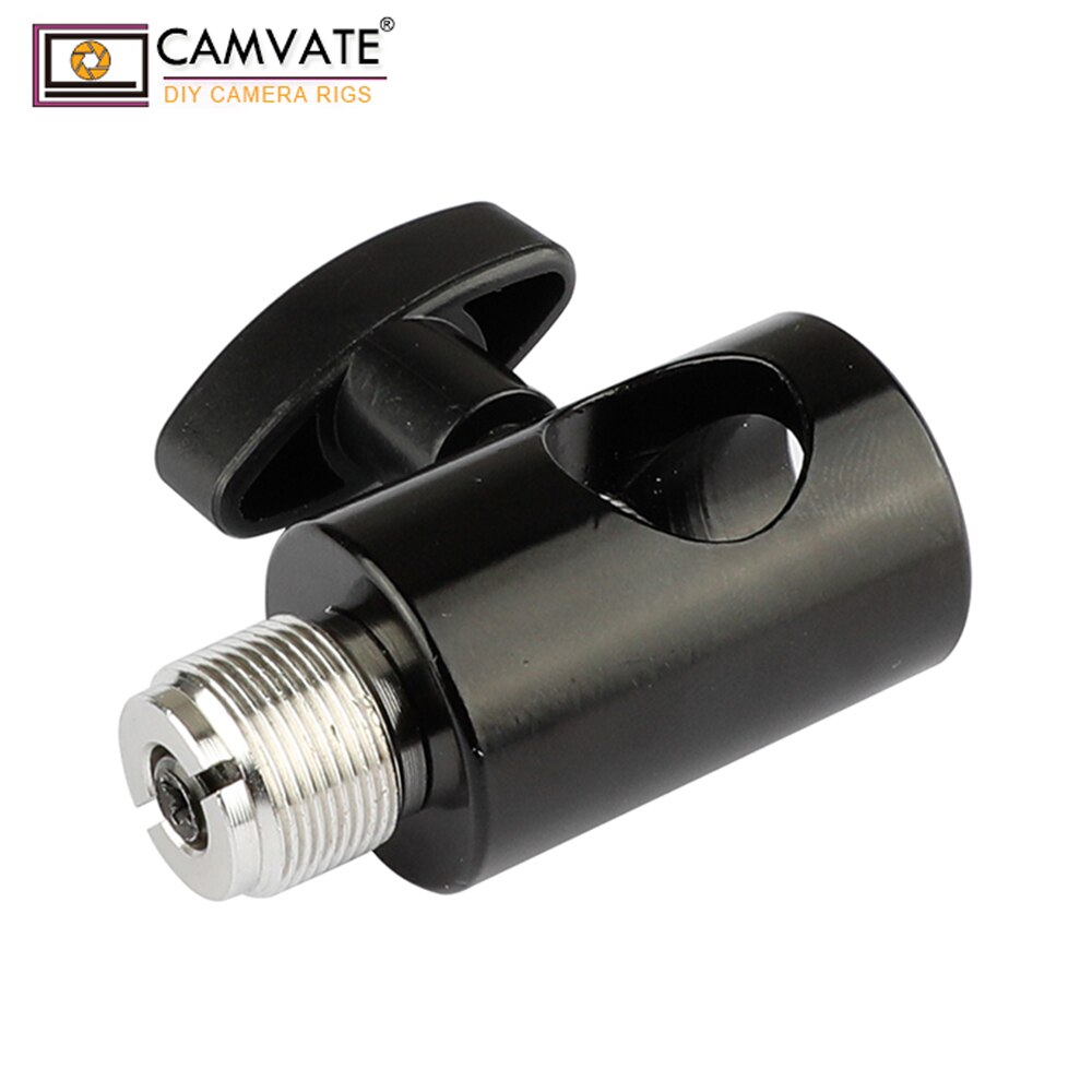 CAMVATE Light Pole Connector + Microphone Screw Adapter With 1/4&quot;-20 Female To 5/8&quot;-27 Male For Light Pole/Microphone Bracket