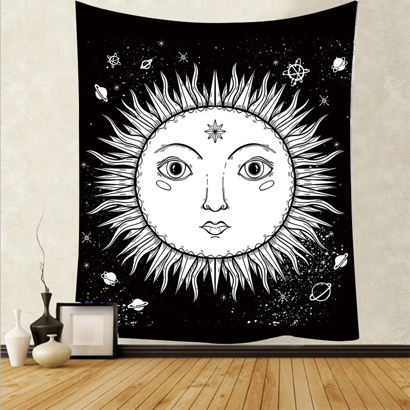 Mandala India tapiz del sol Luna pared artística decoración del hogar tapicería tapiz Hippie tarifa colgando de la pared decoración de la habitación de dormitorio