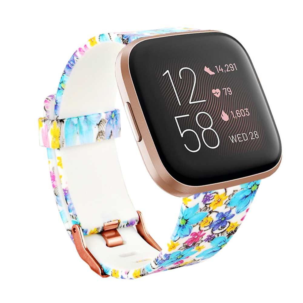 New Soft di Stampa Del Fiore Della Vigilanza di banda Per Fitbit Versa 2/Versa Lite/Versa Wristband Del Braccialetto Per Fitbit Fit bit Versa2 Cinturino In Silicone