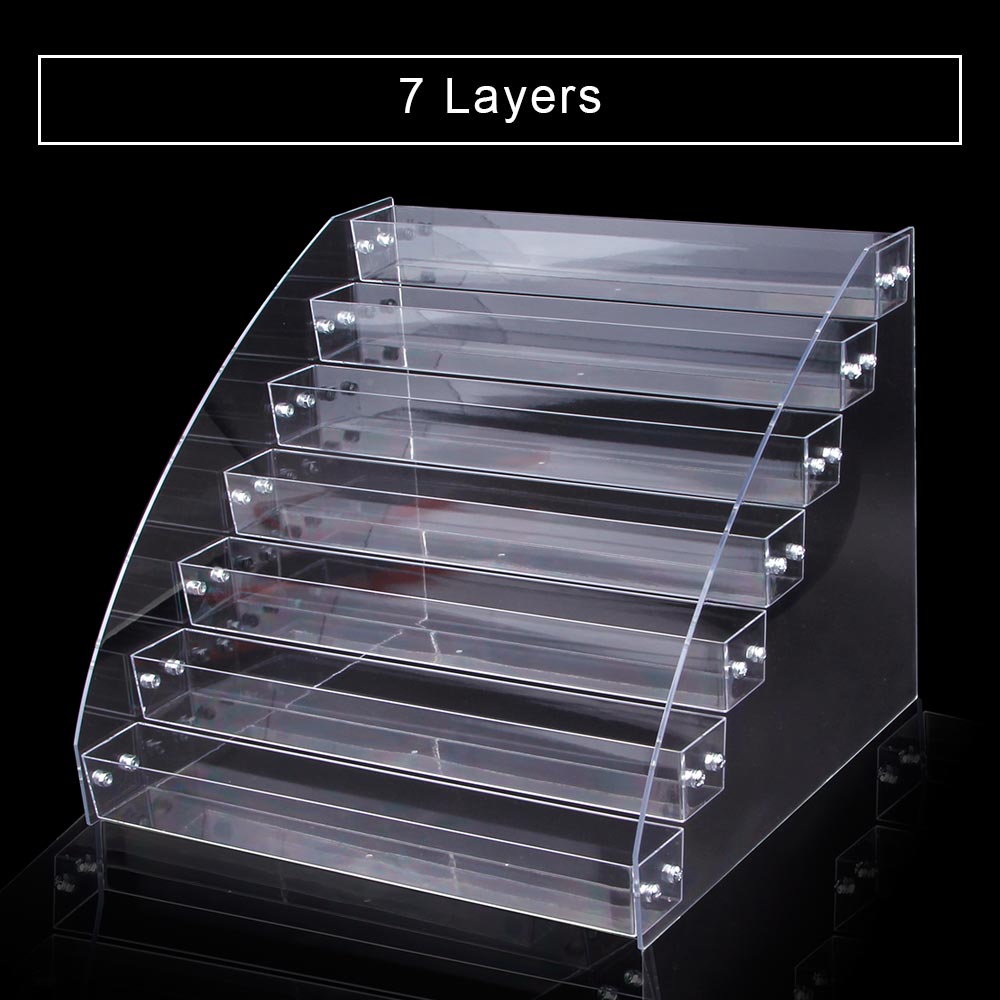 1 To 7 Tiers Nail Polish Table Rack Acrylic Clear Makeup Display Stand Organizer Holder Cosmetic Makeup Storage Lipstick Shelf: 7 Layers