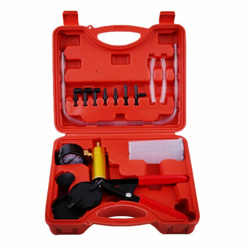 Hand Vacuum Pump Held Brake Bleeder Tester Set Bleed Car Motorbike Bleeding Kit