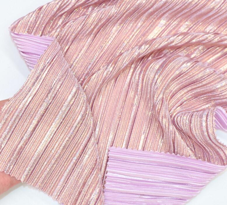 shimmer crushed satin shiny fabric pleated material for cloth: 4