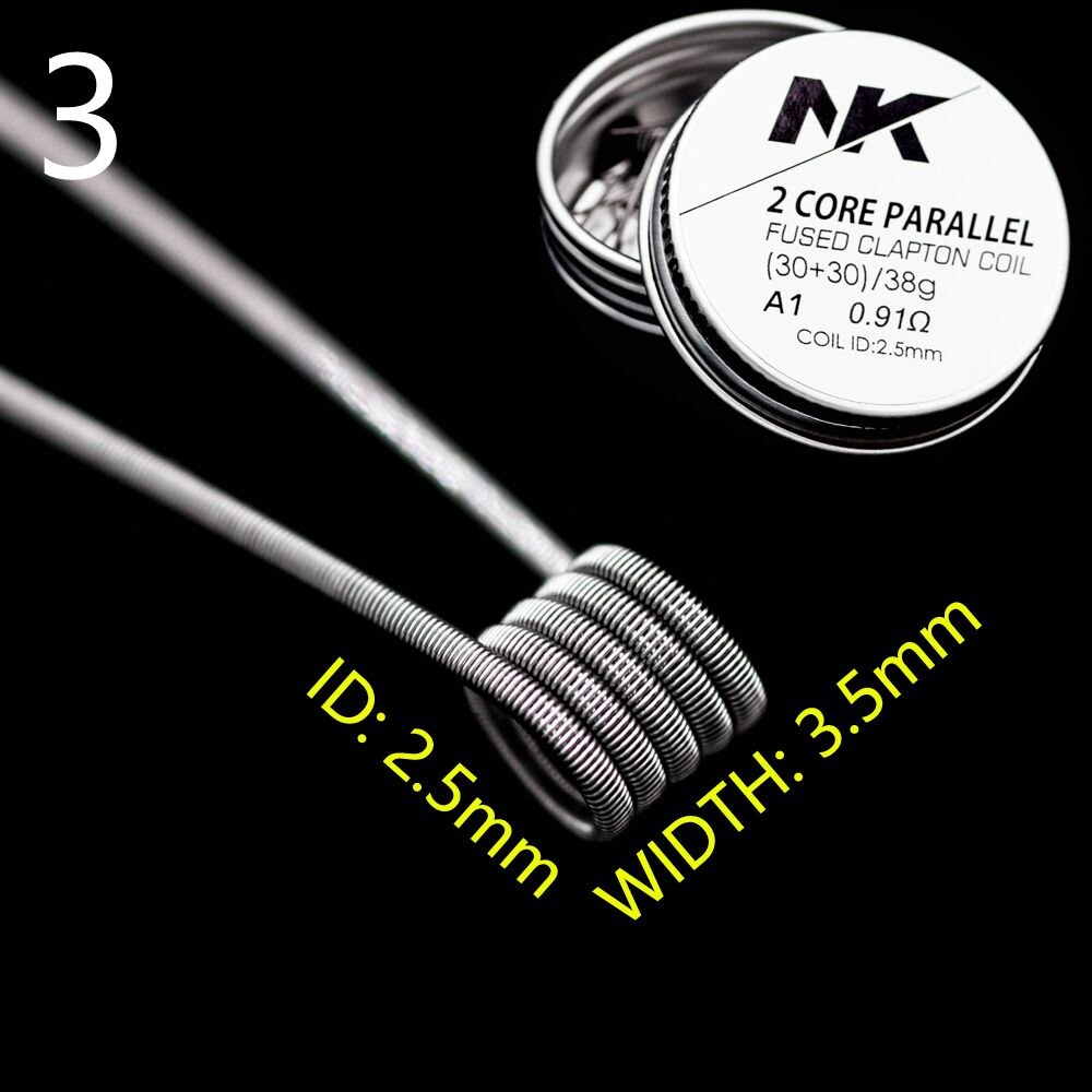 Bobine di riscaldamento alieno sfalsate Clapton Clapton NK KA1 per serbatoio atomizzatore RTA RDA: 3. A1 30x2-38G 8pcs