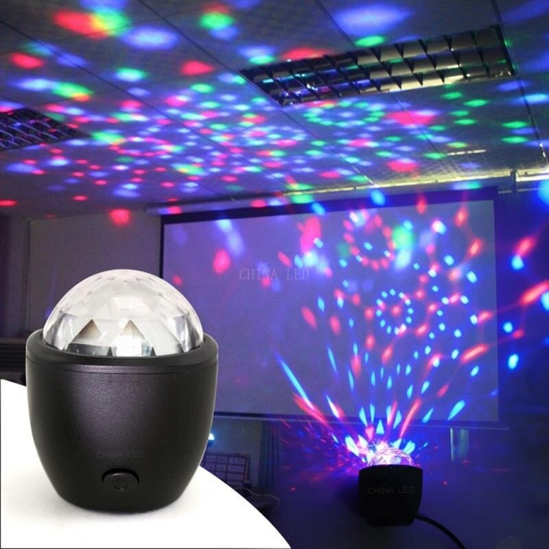 LED Stage Light Disco Ball Magic Effect Lamp Mini Led Switch Ball USB Crystal Flash DJ KTV Car Bar Party Lights