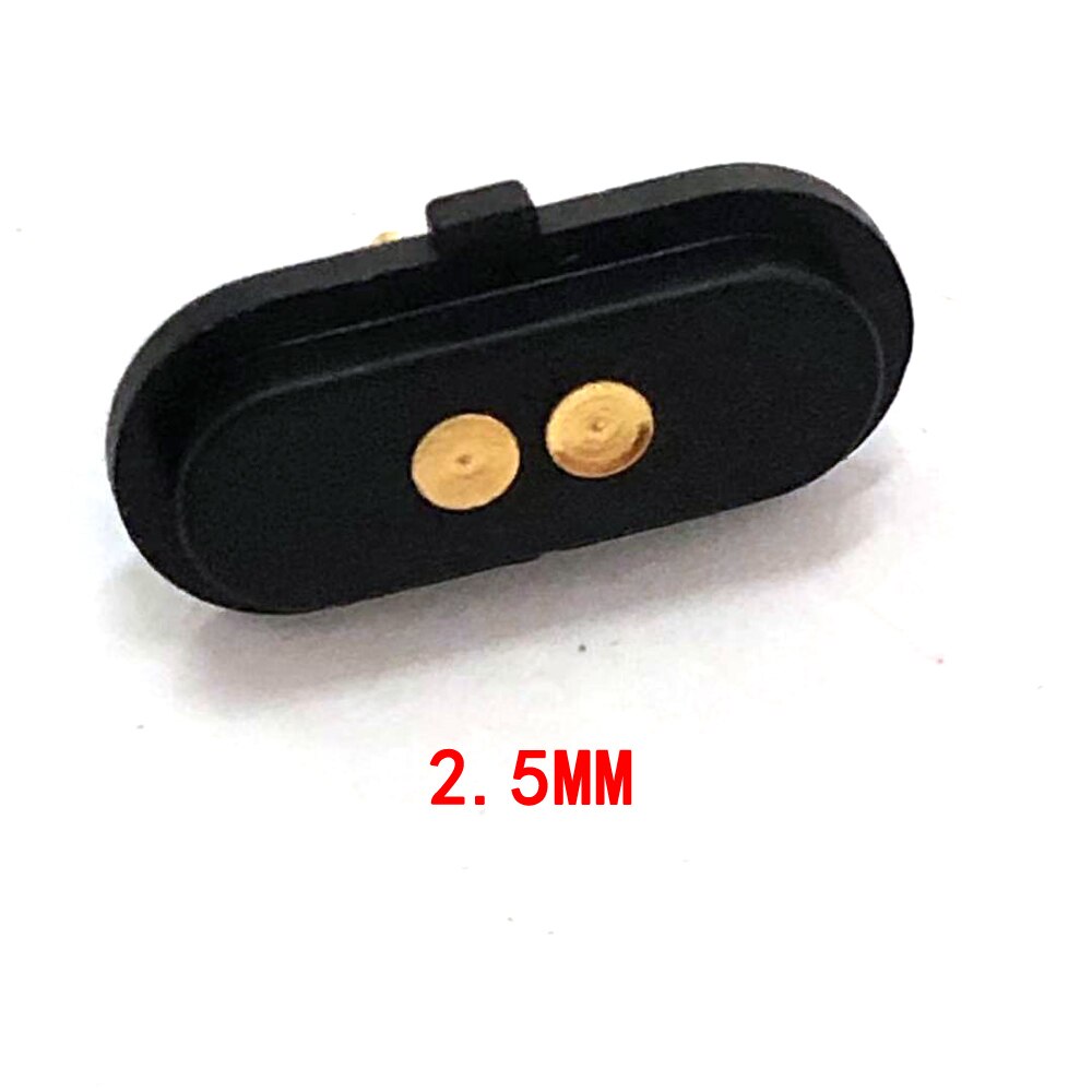 2-10pcs Intelligent Spring-Loaded Magnetic Pogo Pin Connector 2 Pole Pitch 2.54 MM Through Hole Female DC Power Charge Probe: black / 2pcs