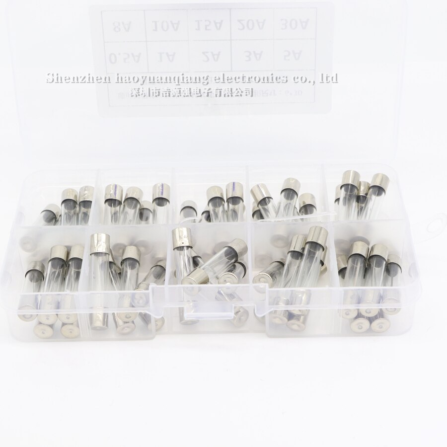 10 sztuk bezpiecznik 5*20mm bezpiecznik szklany bezpiecznik 250V 0.5A 1A 2A 3A 4A 5A 10A 15A 20A 30A