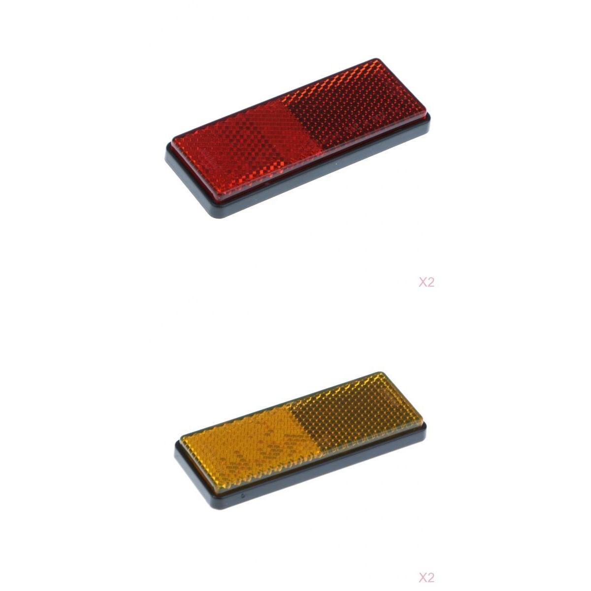 4 Pieces Car Reflector Light Reflective Strips On Self Adhesive Yellow & Red