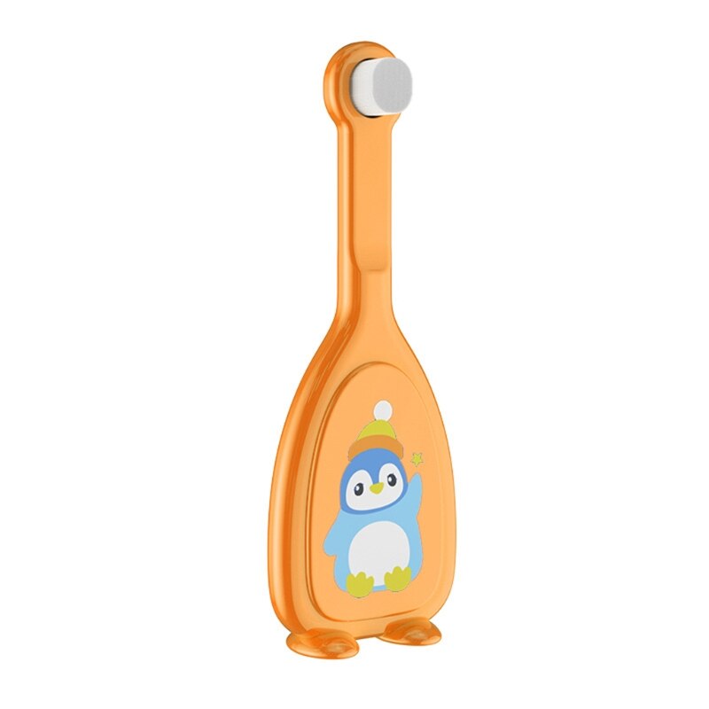 B2eb crianças escova de dentes macio cerdas finas escova de dentes dos desenhos animados escova de cuidados orais dentes branqueamento ferramenta de limpeza para crianças: Orange