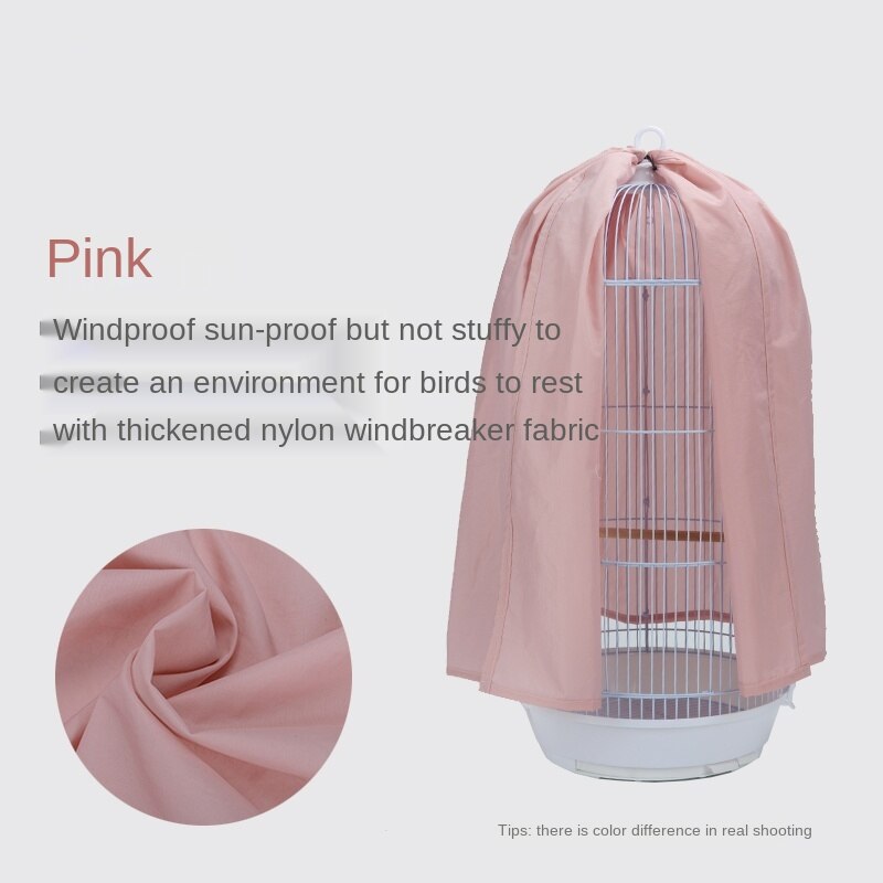 Nylon Winddicht Stofdicht Vogelkooi Cover Solid Ronde Myna Vogelkooi Cover Blackout Zonnebrandcrème Regendicht Doek Shading Cover ZA286: color2