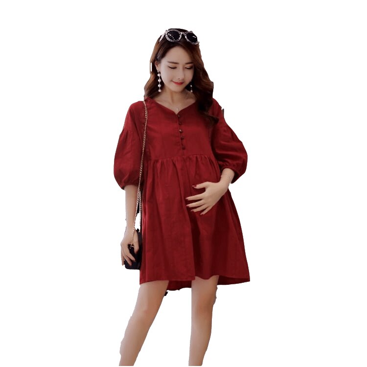 A908#  zomerse zwangerschapsblouses, losse katoenen shirts, kleding voor zwangere vrouwen, sexy v-hals zwangerschapstops