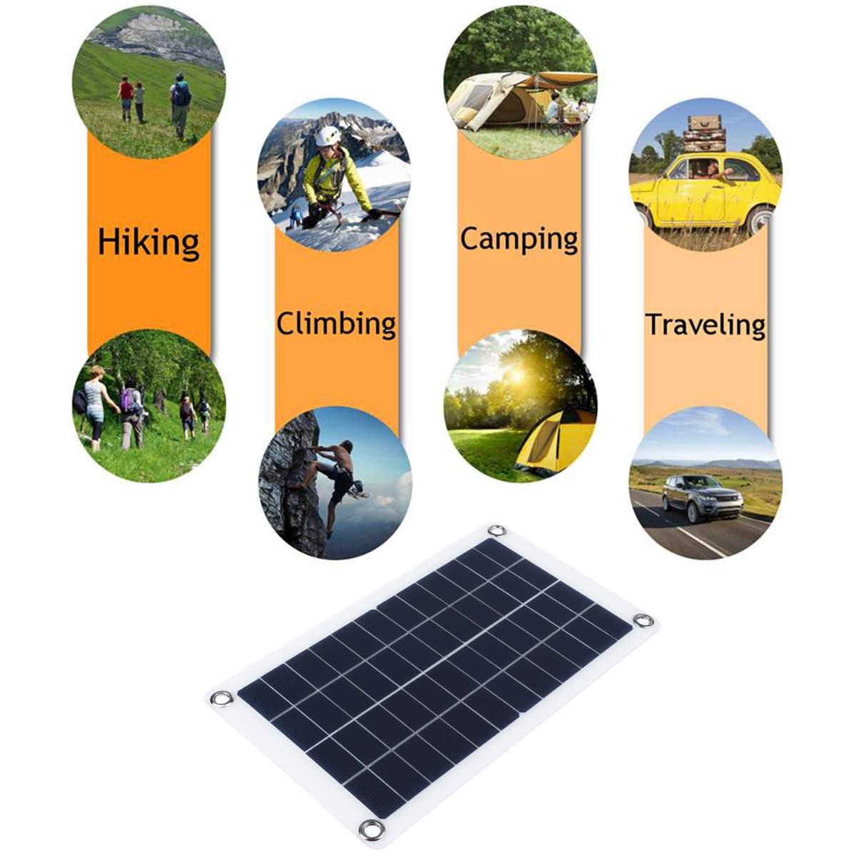 30W 12V 24V Solar Panel with battery Clip+10/20/30 Solar Car Charger Controller Solar Cells Panel for Outdoor Camping Hiking