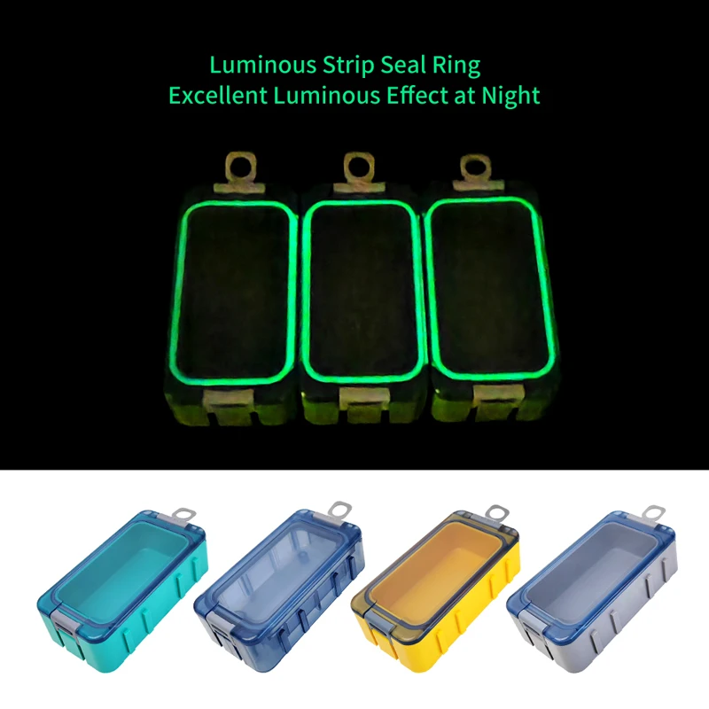 Caja de herramientas que brilla en la oscuridad para pesca, Mini caja de almacenamiento de empalme, accesorios de plástico, contenedor de cebo duro para carpa