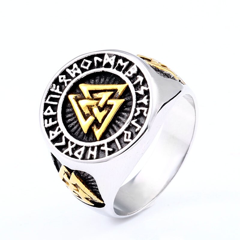Soldat en acier nordique viking rune anneau en acier inoxydable matériel breloque populaire pour l'europe Skandinaviska bijoux