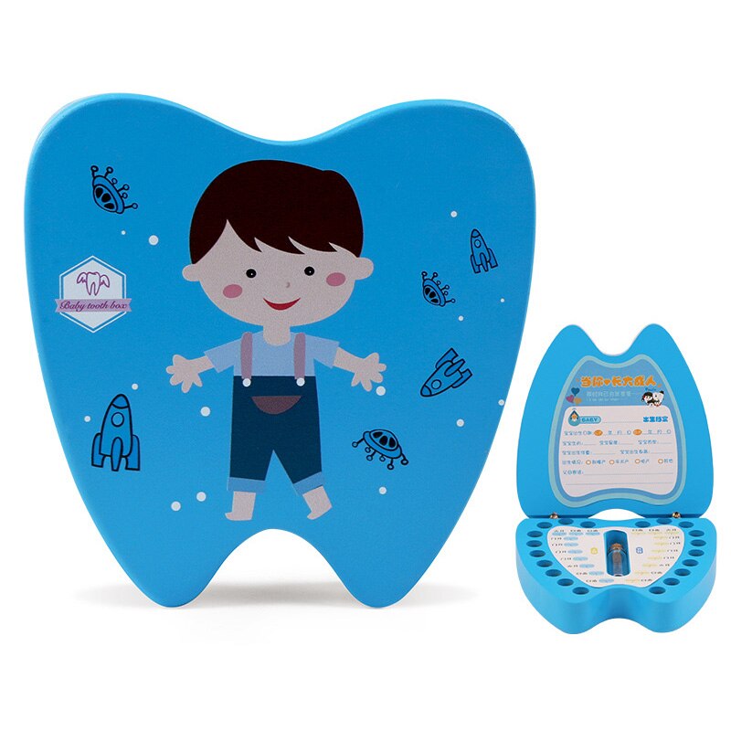 Baby Deciduous Teeth Box Children Souvenir Save Tools Cartoon Baby Milk Teeth Organizer Storage Kids Tooth Box