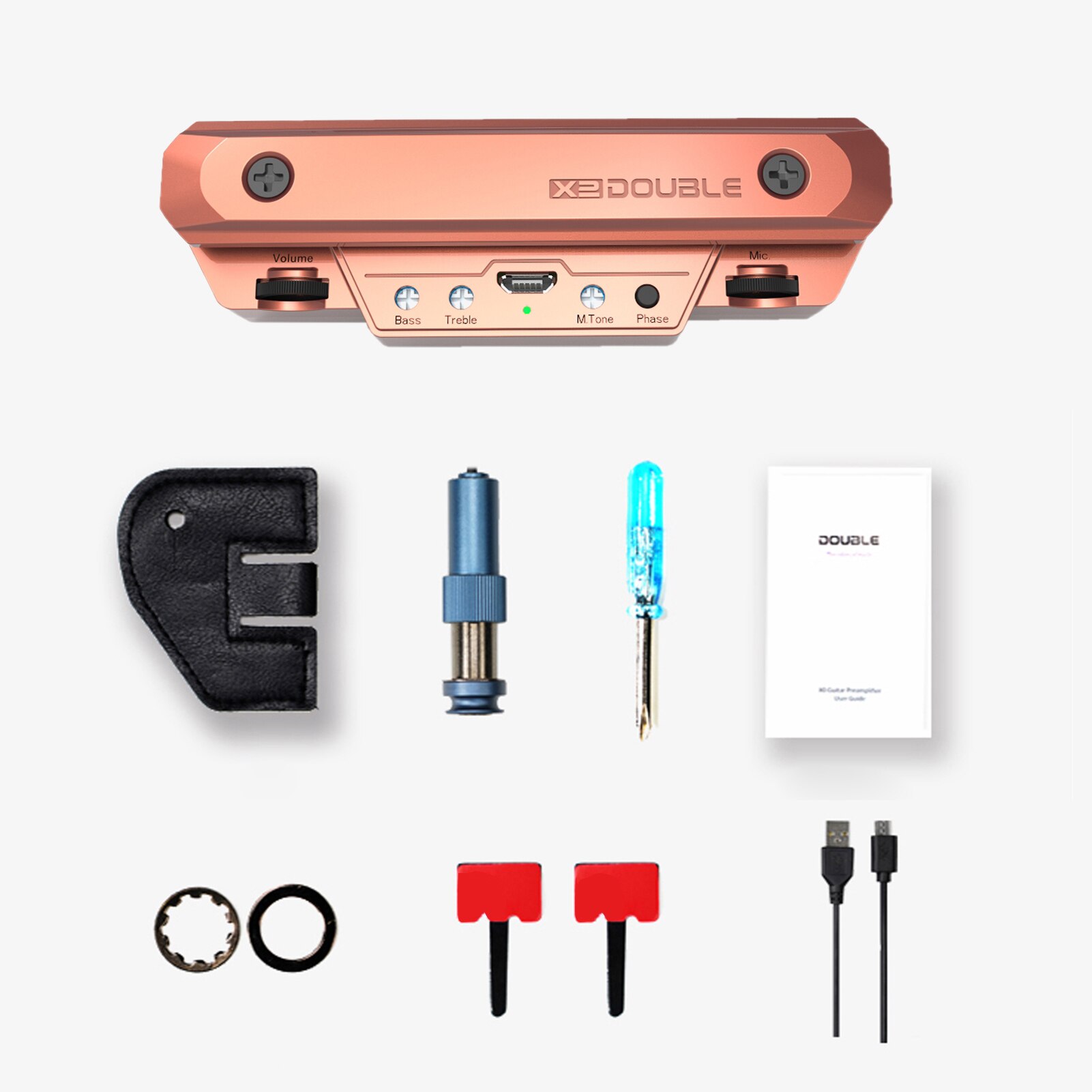 X0 Guitar Pickup Preamp Soundhole Pickup with Volume &amp; Tone Control Musical Instrument Acoustic Guitar Accessories: Orange