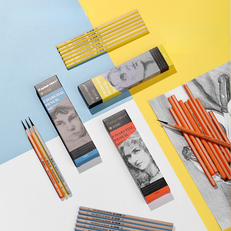 12/box Wood Drawing Sketch Pencils Soft Medium Hard Art Painting Charcoal Student Drawing Sketch Art Supplies