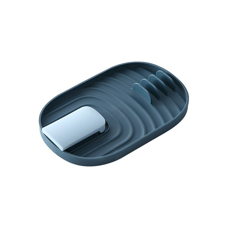 Kitchen Spatula Lid Rack Kitchen Utensil Shelf Spatula Holder Cooking Tools Stove Spoon Pot Cover Organizer Storage Shelf: Blue