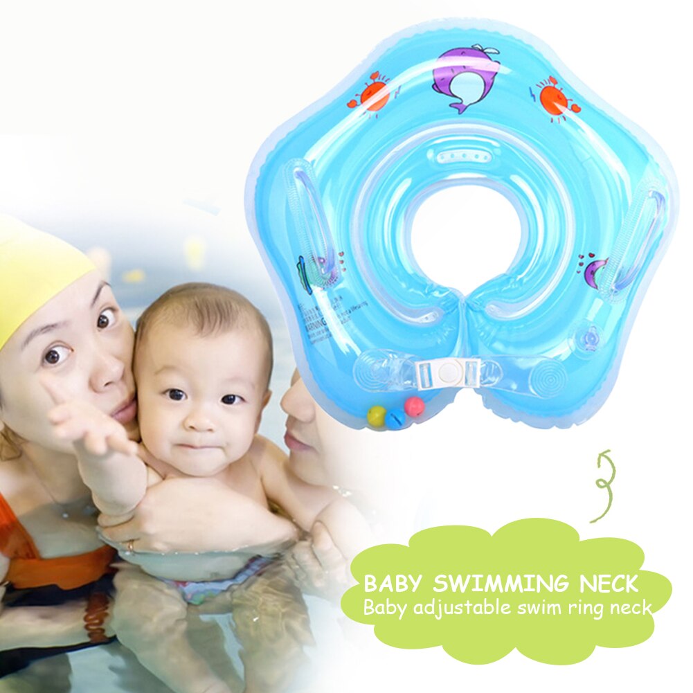 Nyfödd baby simkrage säker justerbar flytande cirkel uppblåsbara leksaker simring pool badtillbehör #37