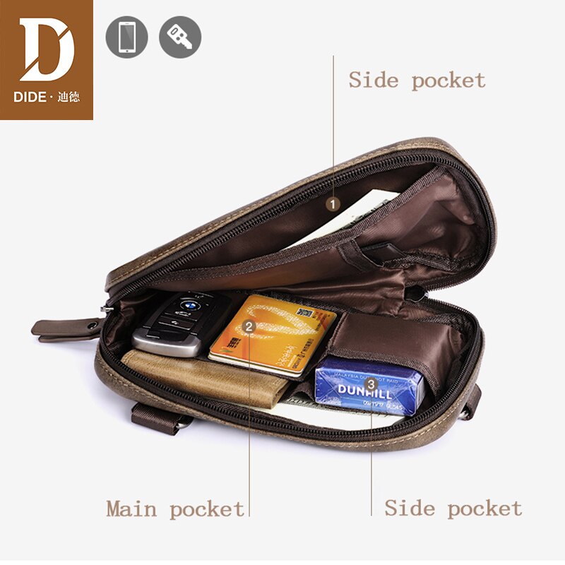 DIDE Casual Handbag Men Messenger Bag Male Shoulder Hand bags iPad Mini Small crossbody bags Waist Purse organization