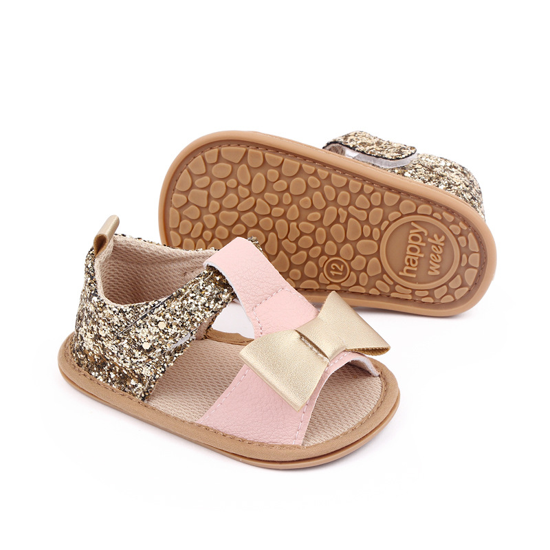 Kleinkind Baby Mädchen Sandales Kleinkind Sommer Schuhe neugeboren Bebes Sanft Gummi Sohle, einzig, alleinig Schuhwerk Pro 1 Jahr niedlich Gold Bling Sandalen