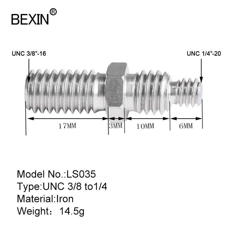 Camera Accessories Camera screw 3/8 To 1/4 Inch Monut Adapter Fixed Screw For Camera DSLR Tripod Monopod Connection Mounting: LS035  1PC