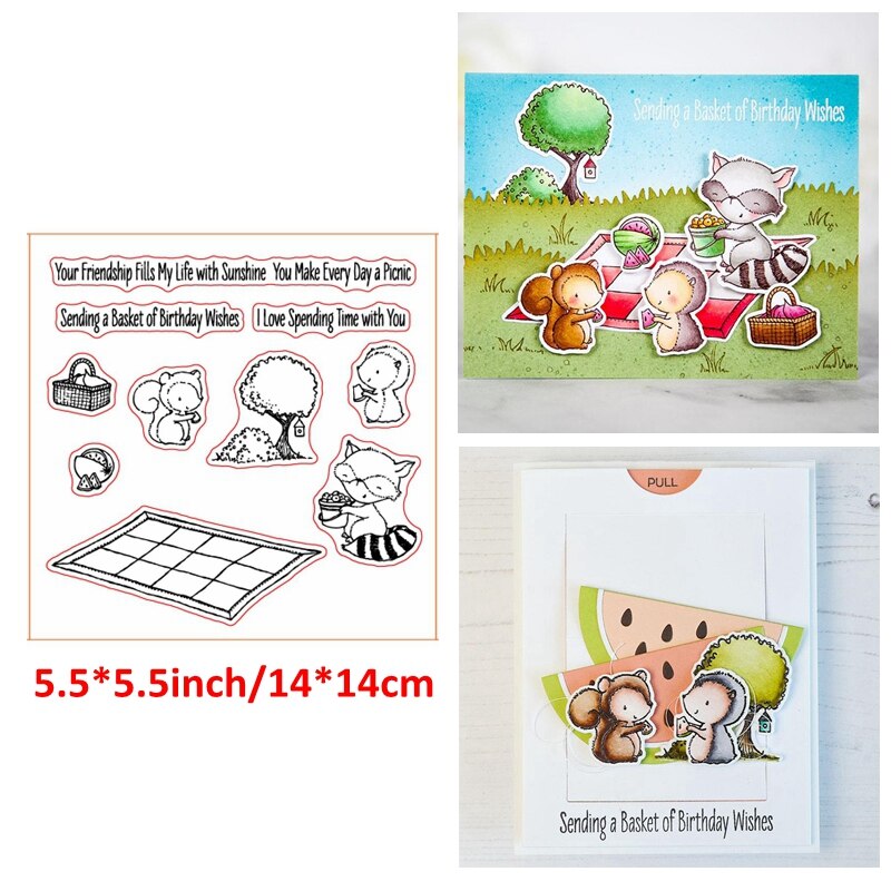 You Are My Sunshine Mixed Animals Flowers Leaves Clear Stamps DIY Scrapbooking Making Template 07: M58