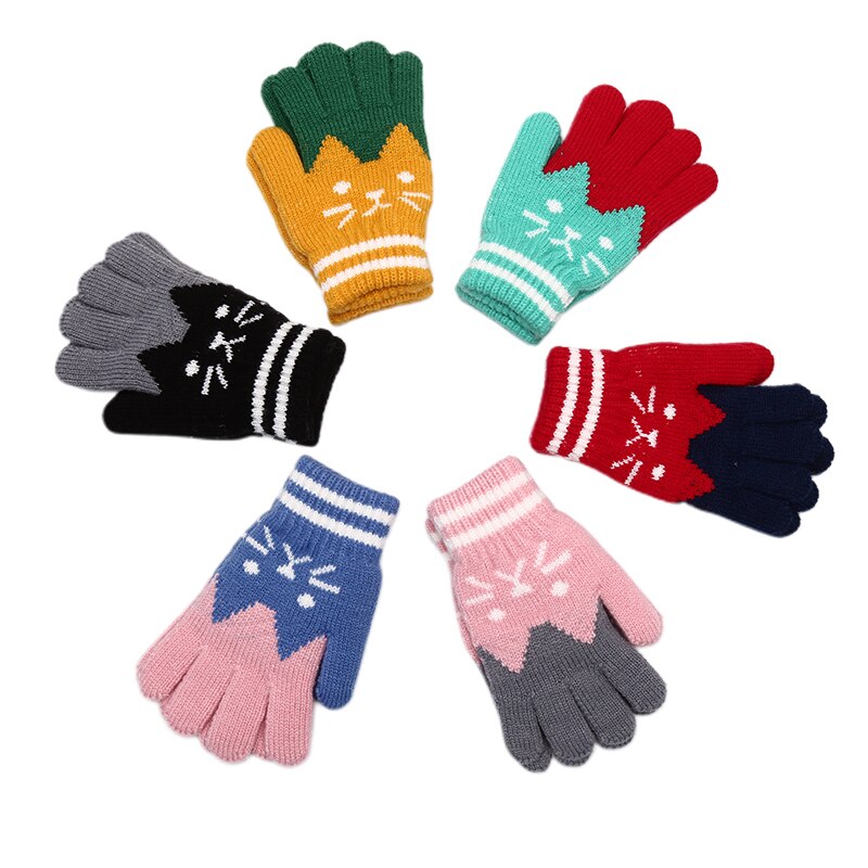 Child Kids Winter Warm Thick Gloves Baby Girls Boys Toddler Magic Mittens Imitation Cashmere Cute Baby Gloves 4-8Y