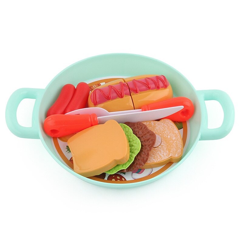 Best selling house cake pizza cutlery kitchen toys various fruits and vegetables Western food combination simulation food