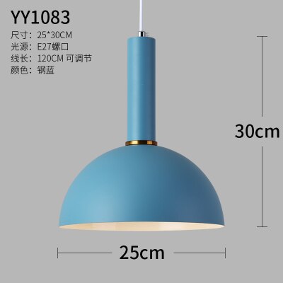 Drie scandinavische kroonluchters restaurantlamp led moderne minimalistische barlamp aluminium industriële wind: Diepblauw