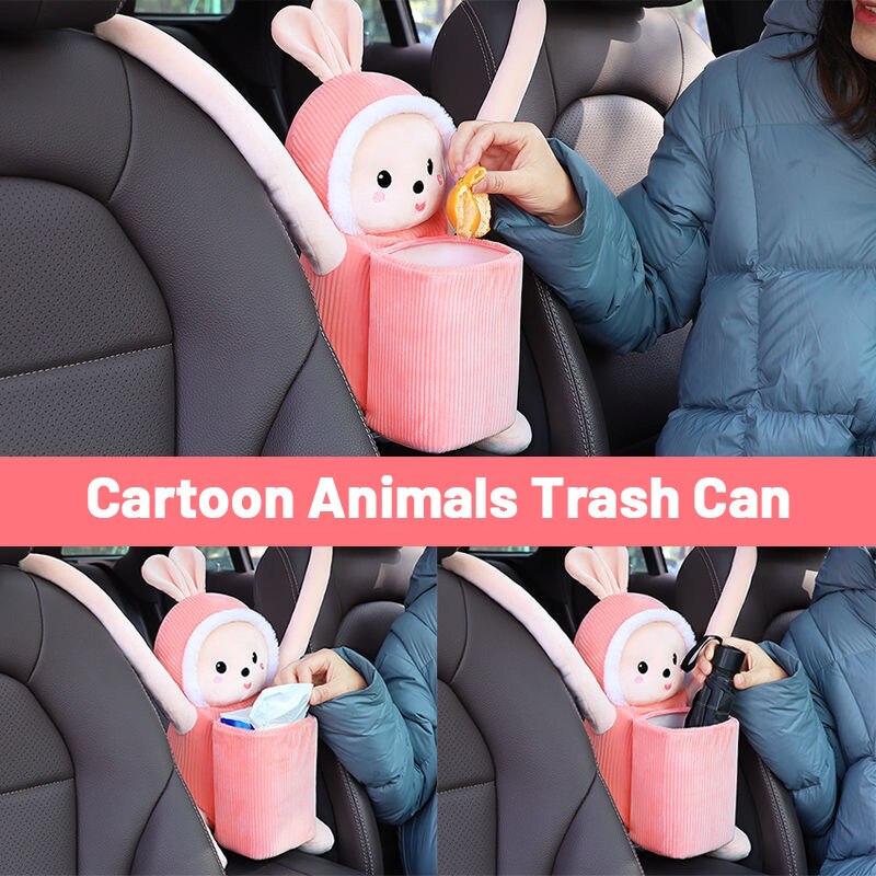 Auto Prullenbak Cartoon Auto-interieur Levert Vuilnis Doos Leuke Front Auto-interieur Opknoping Opbergbakken