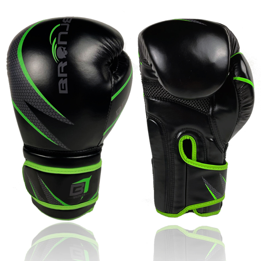 Gants de boxe en cuir synthétique, 6 8 10 12 14oz, pour entraînement au combat mma