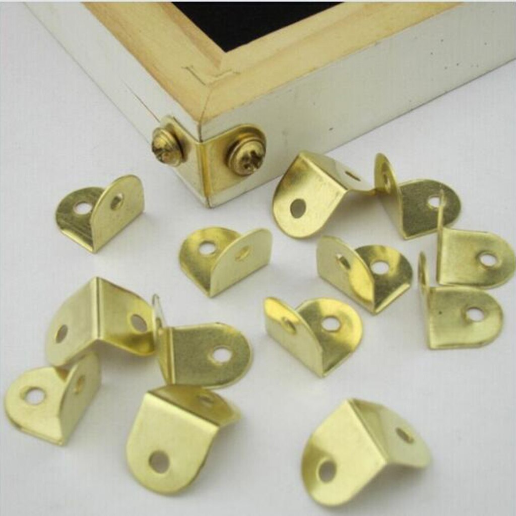 100 Pcs Mini Metal L Shape Picture Frame Braces Brackets Supports 12 X 12 Mm