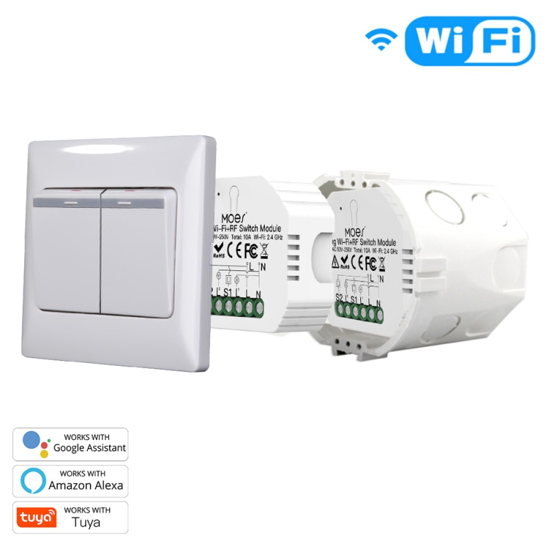 Concealed Smart Switch 2 Way Dual Control Smart Wifi Smart On-off Smart Life/Tuya App Control Switch For Alexa Google Home