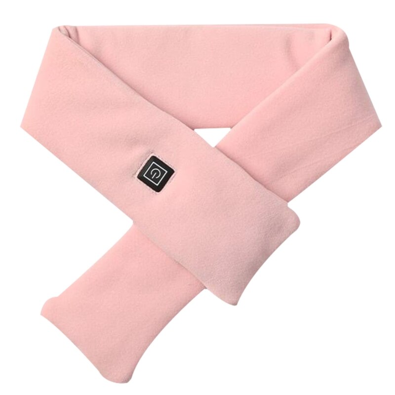 3 Temperature Level Heated Scarf, Unisex Warm Windproof Heating Scarf for Skiing: Pink