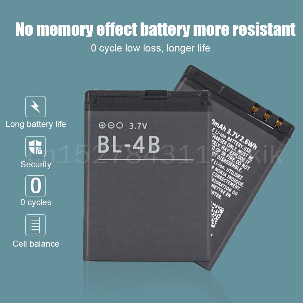 1-5PCS 700mAh BL-4B BL4B BL 4B Replacement Phone Battery For Nokia 2630 2670 2505 3606 7500 6111 7370 7373 7070 5000 N75 N76