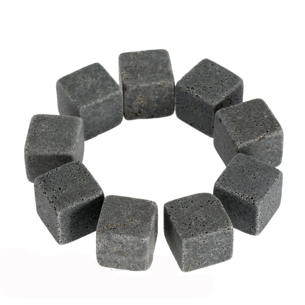 9pcs/Bag Natural Whiskey Stones Sipping Ice Cube Whisky Stone Whisky Rock Cooler Wedding Favor Christmas Bar