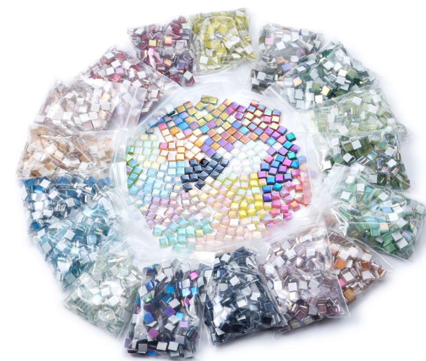 Tuile mosaïque mini verre cristal gratuit | Matériau artisanal, carrelage fait à la main, mini micro pierre libre, bricolage 200 pièces