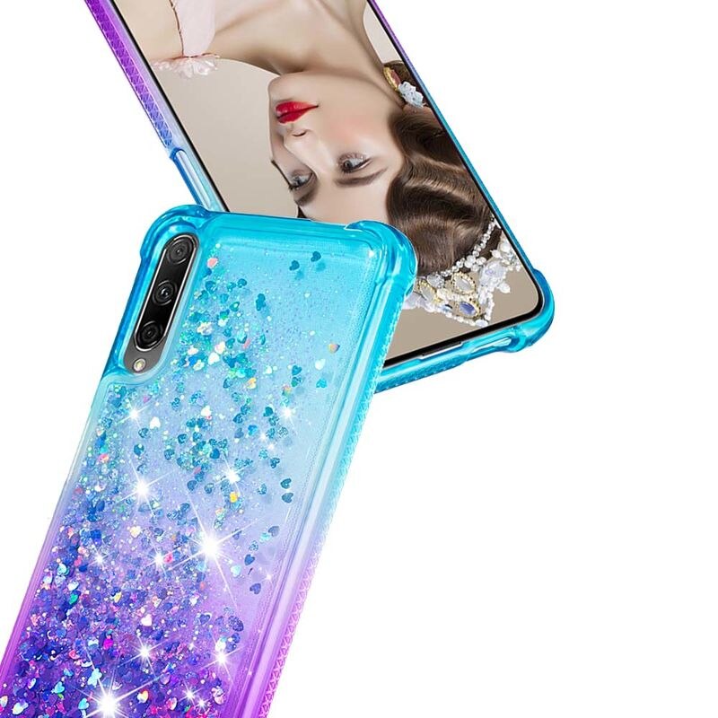 Huawei Y9S Caso Della Copertura Del Silicone Per Huawei P Smart Pro 2019 Y9 Prime 2019 Honor 9X Pro Glitter Liquido Sabbie Mobili protezione Custodie