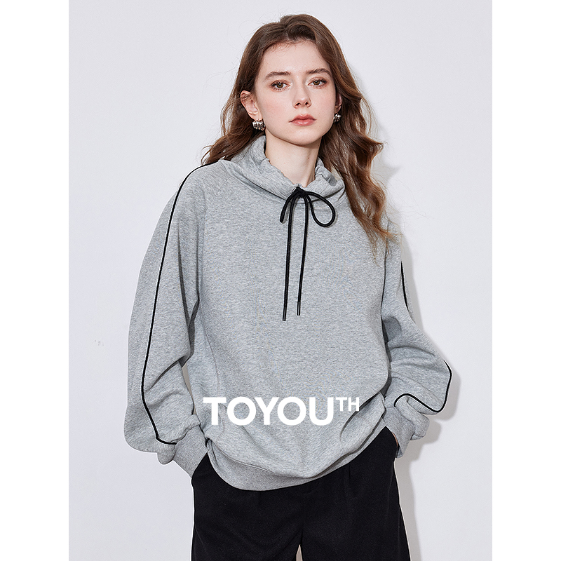 Toyouth dame hettegensere vår hettegenser med snøring langermet genser sport casual topper